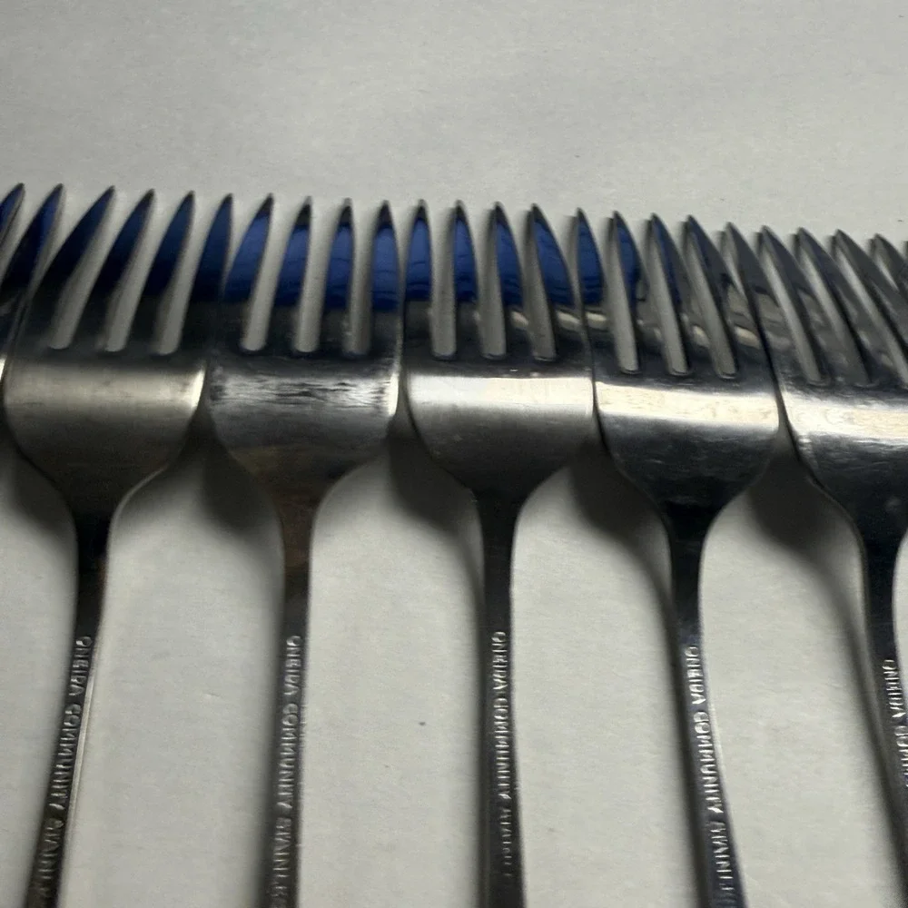 Vintage Oneida Community Stainless Patrick Henry 9 Salad Forks Flatware